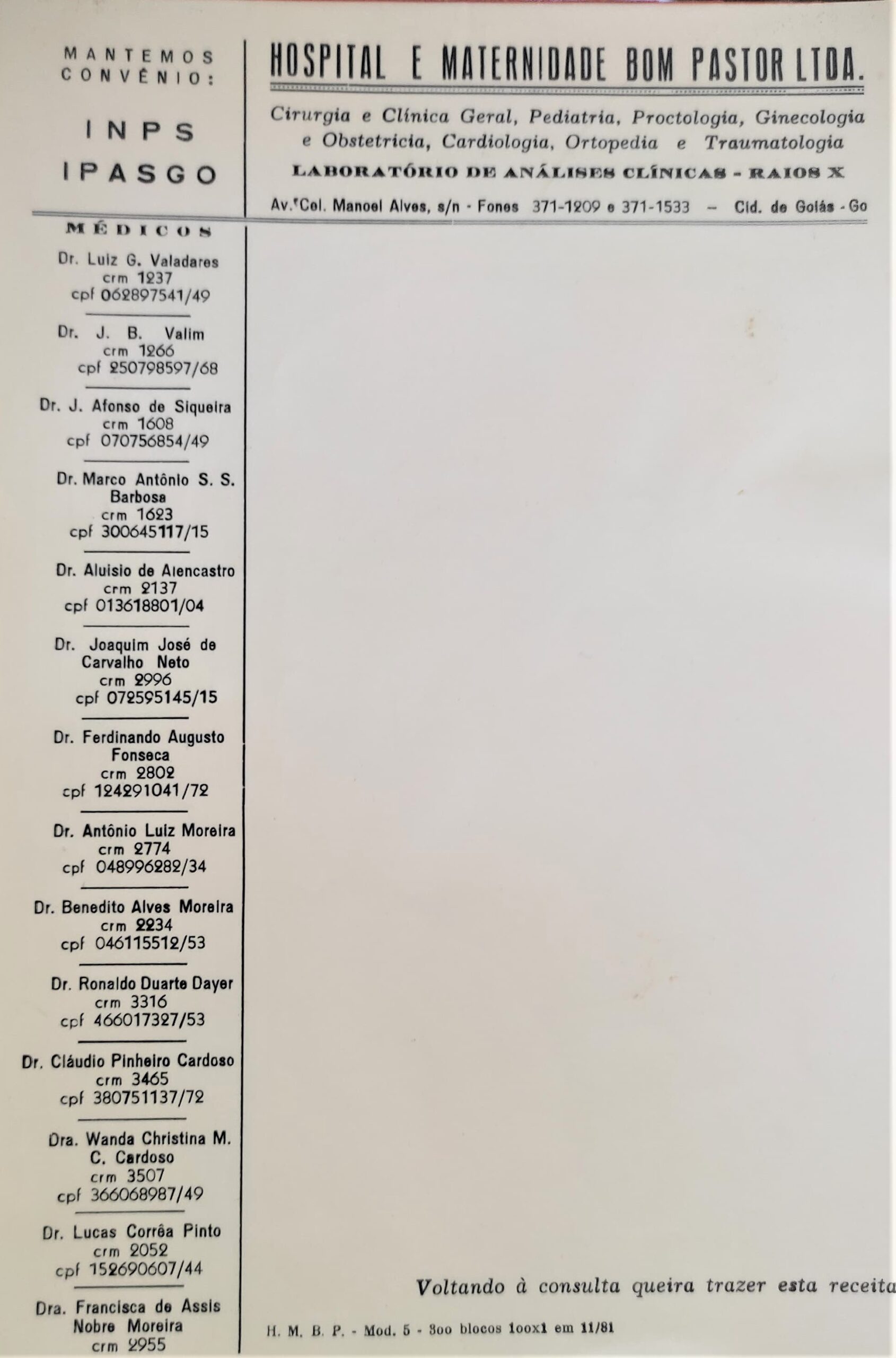 Receituário médico 